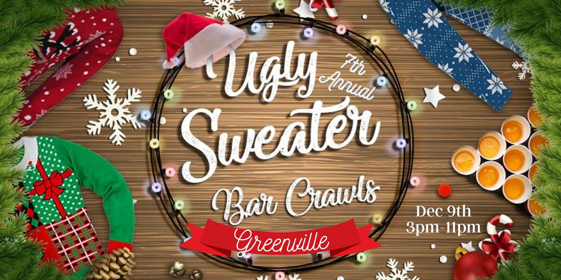 7th Annual Ugly Sweater Bar Crawl: Greenville